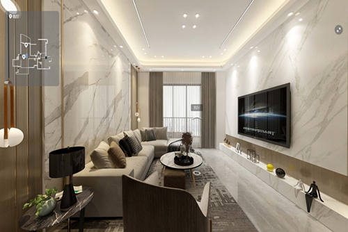 廣州市荔港南灣輕奢風(fēng)格四居室裝修案例