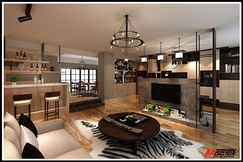 廣州市恒大山水城新中式風(fēng)格三居室裝修案例