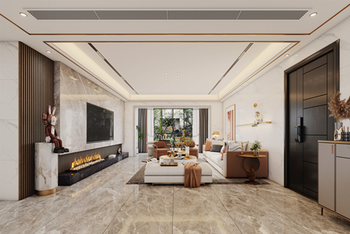 佛山市新希望悅瓏灣輕奢風(fēng)格四居室裝修案例