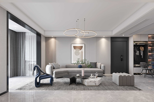 淮安市白鷺湖莊園現(xiàn)代簡約風(fēng)格三居室裝修案例