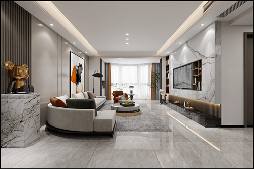 佛山市保利雲(yún)上現(xiàn)代風(fēng)格復(fù)式裝修案例