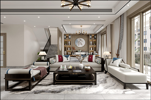 佛山市越秀閱湖臺新中式風(fēng)格別墅裝修案例