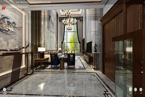 廣州市南沙灣御苑別墅新中式風(fēng)格復(fù)式裝修案例