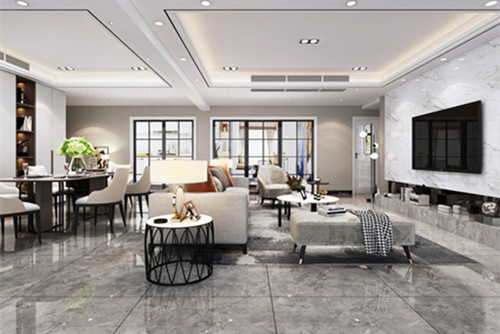 中山市保利碧桂園領(lǐng)秀?，F(xiàn)代簡(jiǎn)約風(fēng)格四居室裝修案例