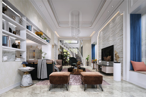 中山市海怡半島花園新中式風(fēng)格別墅裝修案例