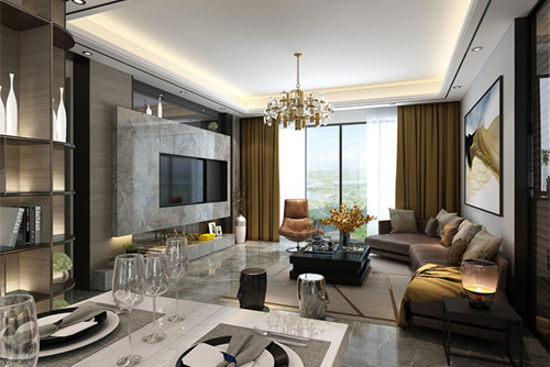 中山市華發(fā)觀山水別墅輕奢風(fēng)格四居室裝修案例