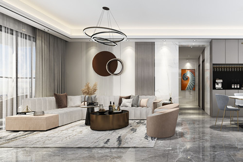 中山市華發(fā)觀山水別墅輕奢風(fēng)格三居室裝修案例