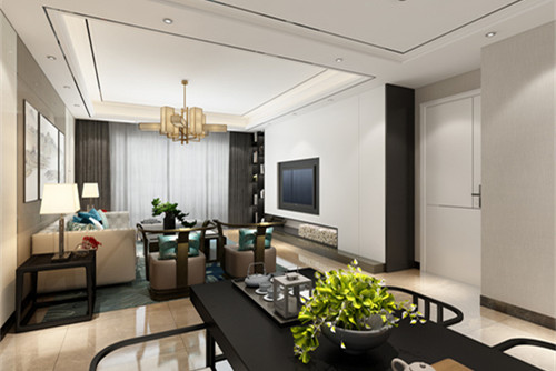 中山市雅居樂(lè)萬(wàn)象郡2期新中式風(fēng)格四居室裝修案例