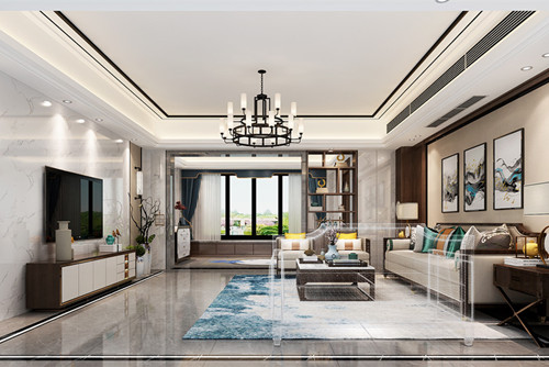 汕頭市林語苑新中式風(fēng)格四居室裝修案例