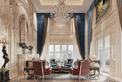 ?？谑腥A榮府歐式風格別墅裝修案例