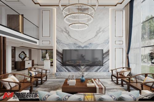 陽(yáng)江市恒大名都新中式風(fēng)格四居室裝修案例